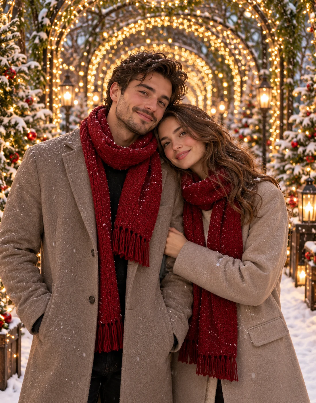 Festive Christmas couple portrait