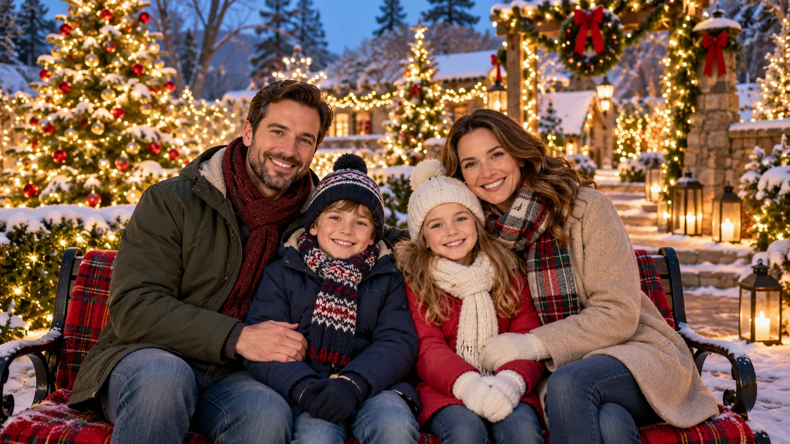 Add Christmas Backgrounds to Family and Couple Photos